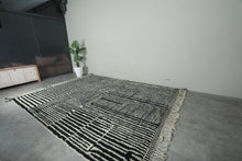 Handwoven Moroccan Rug - Custom Rug - black and white rug