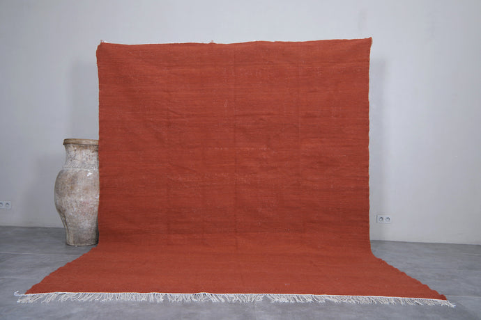 Terracotta Moroccan Rug - Handwoven Berber Wool Carpet