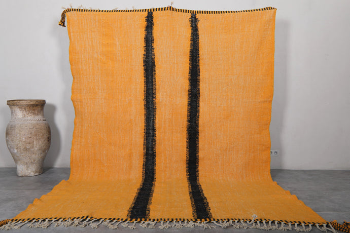 Handmade Moroccan Rug - Orange and Black Custom Area Rug