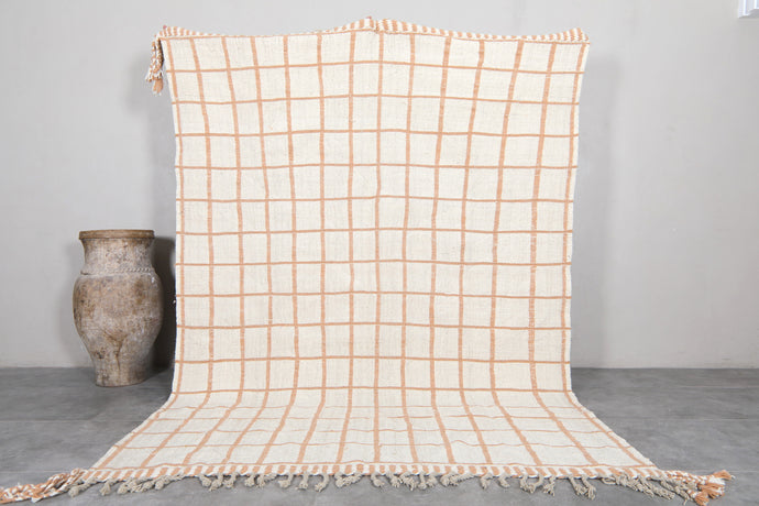 Neutral Grid Moroccan Rug - Handwoven Berber Custom Carpet