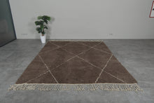 Brown beni ourain Moroccan rug - Custom Wool rug