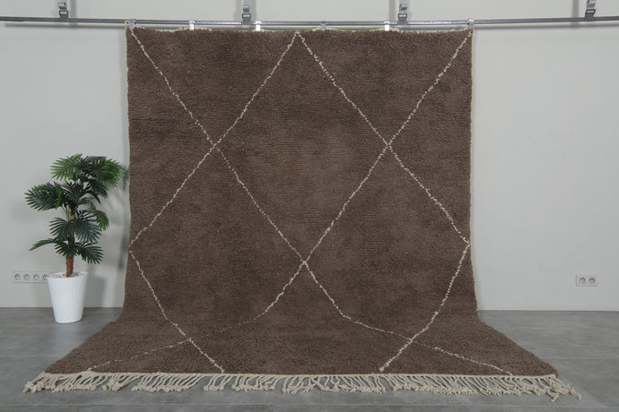 Brown beni ourain Moroccan rug - Custom Wool rug