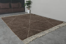 Brown beni ourain Moroccan rug - Custom Wool rug