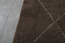 Brown beni ourain Moroccan rug - Custom Wool rug