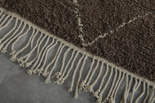Brown beni ourain Moroccan rug - Custom Wool rug