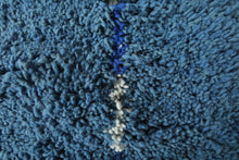 Custom blue Moroccan runner rug - Handmade striped rug