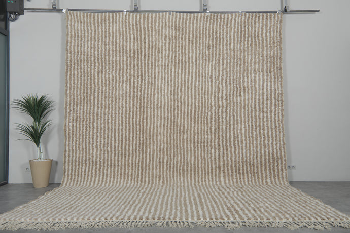 Handwoven Moroccan Wool Rug - Custom Striped Rug