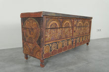 Vintage Moroccan chest  H 22 INCHES X W 51.1 INCHES X D 13.7 INCHES