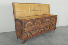 Vintage Moroccan chest  H 22 INCHES X W 51.1 INCHES X D 13.7 INCHES