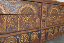 Vintage Moroccan chest  H 22 INCHES X W 51.1 INCHES X D 13.7 INCHES