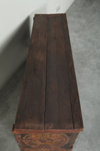 Vintage Moroccan chest  H 22 INCHES X W 51.1 INCHES X D 13.7 INCHES