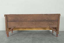 Vintage Moroccan chest  H 22 INCHES X W 51.1 INCHES X D 13.7 INCHES