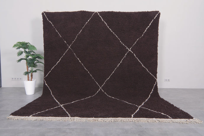 Handmade Moroccan Rug - Dark Brown Custom Area Rug