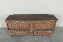 Vintage Moroccan chest  H 20.4 INCHES X W 49.6 INCHES X D 13.7 INCHES