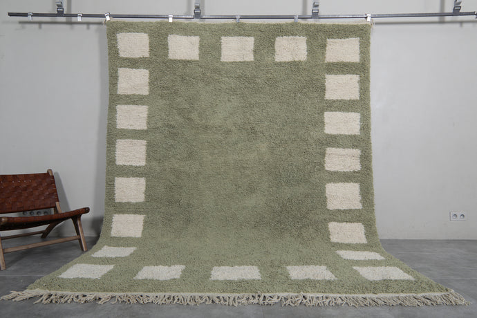 Custom Light Green Moroccan Rug - Handmade Moroccan Shag Rug