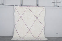 Ivory moroccan rug – Purple line beni ourain Rug-Custom size rug