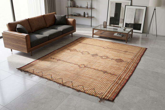 Authentic Tuareg Rug - 5 FT X 9.2 FT | Handwoven Elegance