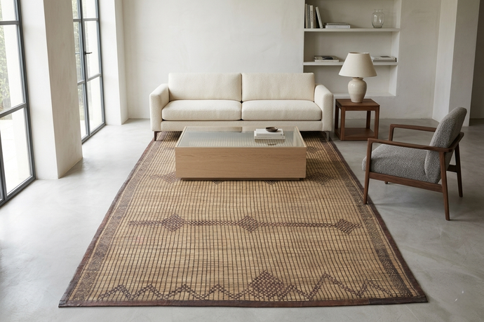 Authentic Tuareg Rug - 5.6 x 8.5 Feet | Handwoven Geometric Charm