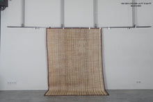Vintage Tuareg Rug 6 x 8.8 Feet Handmade Reed and Leather Sahara Mat