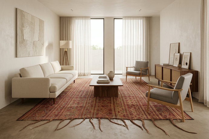 Tuareg Rug 6.6x9.1 ft Traditional Handwoven Mat