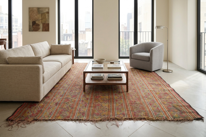 Tuareg Rug 6.3x8.5 ft | Handwoven Tribal Vintage Mat