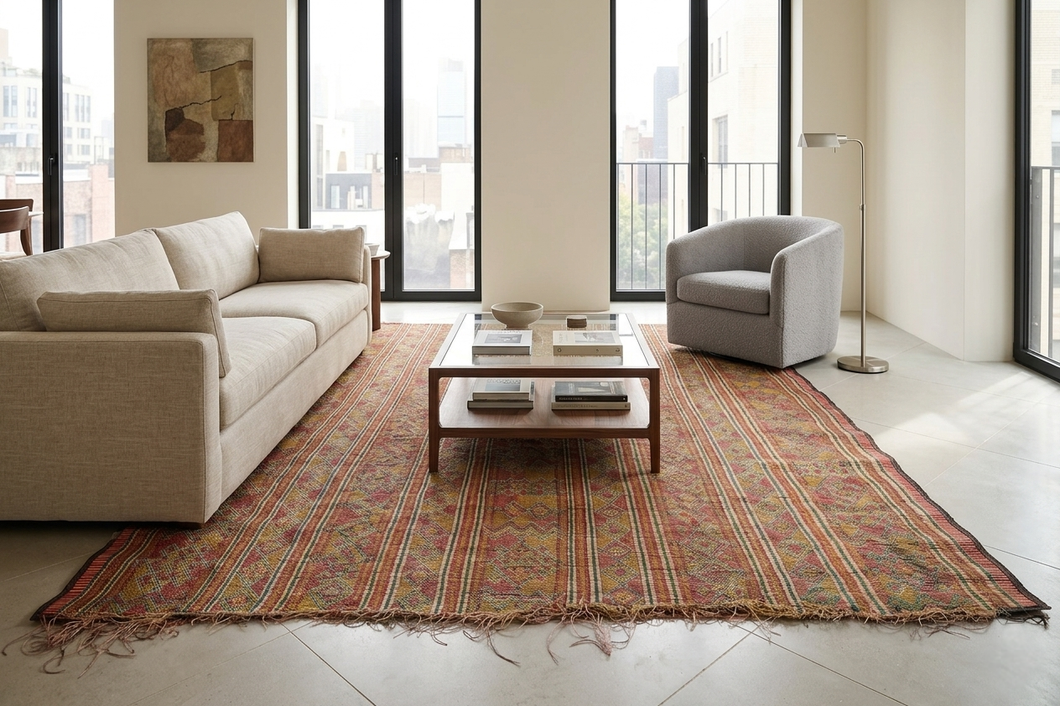 Tuareg Rug 6.3x8.5 ft | Handwoven Tribal Vintage Mat