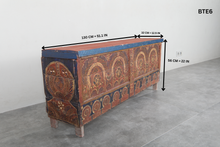 Vintage Moroccan chest H 22 inches x W 51.1 inches x D 12.5 inches