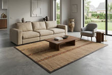 Handmade Tuareg Reed and Leather Rug 5.9 x 7.4 Feet