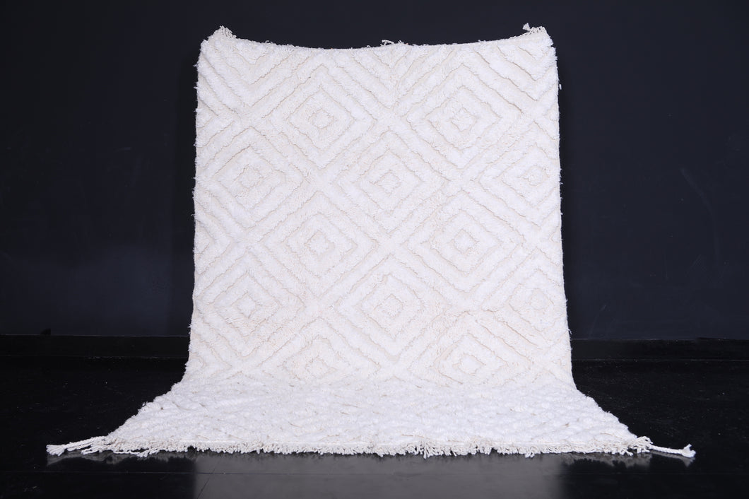 White Moroccan area rug - Custom Wool rug