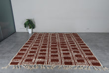 Rust brown Moroccan rug - Handmade custom rug - Geometric Berber rug - Moroccan area rug - Morocco rug - Wool rug - Custom size rug