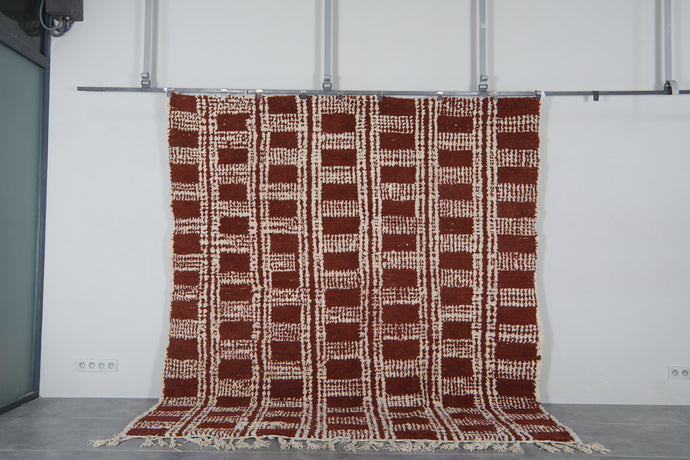 Rust brown Moroccan rug - Handmade custom rug - Geometric Berber rug - Moroccan area rug - Morocco rug - Wool rug - Custom size rug