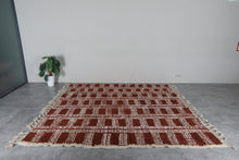 Rust brown Moroccan rug - Handmade custom rug - Geometric Berber rug - Moroccan area rug - Morocco rug - Wool rug - Custom size rug