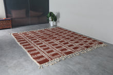 Rust brown Moroccan rug - Handmade custom rug - Geometric Berber rug - Moroccan area rug - Morocco rug - Wool rug - Custom size rug