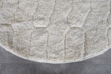 Ivory textured Moroccan rug – Handmade wool shag rug – Organic shape Berber rug – 3D geometric white rug – Custom size rug