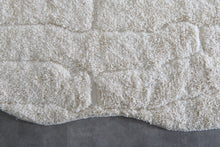 Ivory textured Moroccan rug – Handmade wool shag rug – Organic shape Berber rug – 3D geometric white rug – Custom size rug