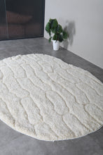 Ivory textured Moroccan rug – Handmade wool shag rug – Organic shape Berber rug – 3D geometric white rug – Custom size rug