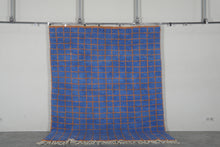 Blue Moroccan rug - Handmade custom rug - Geometric Berber rug - Moroccan area rug - Blue orange rug - Wool rug - Custom size rug