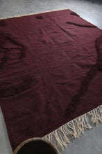 Custom burgundy flatwoven rug - Rich color & artisan texture