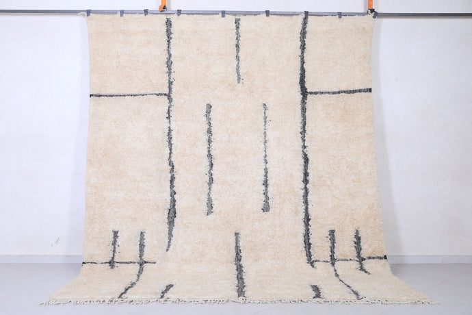 Minimalist Berber Rug - Handmade Moroccan Wool Carpet