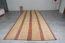 Tuareg rug - Beige handwoven tribal mat - 7.3 FT X 18.4 FT