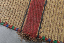 Large Tuareg Rug 8.6 x 16 FT – Handwoven Beige Desert Mat with Red Tribal Stripes
