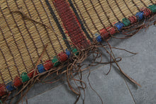 Large Tuareg Rug 8.6 x 16 FT – Handwoven Beige Desert Mat with Red Tribal Stripes