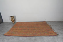 Handwoven Tuareg Rug 6.8 x 9.7 FT – Colorful Tribal Desert Mat with Multicolor Stripes and Natural Reed Fibers