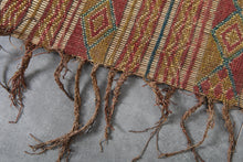 Handwoven Tuareg Rug 6.8 x 9.7 FT – Colorful Tribal Desert Mat with Multicolor Stripes and Natural Reed Fibers