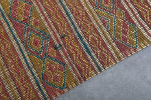 Handwoven Tuareg Rug 6.8 x 9.7 FT – Colorful Tribal Desert Mat with Multicolor Stripes and Natural Reed Fibers