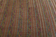 Handwoven Tuareg Rug 6.8 x 9.7 FT – Colorful Tribal Desert Mat with Multicolor Stripes and Natural Reed Fibers