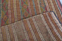 Handwoven Tuareg Rug 6.8 x 9.7 FT – Colorful Tribal Desert Mat with Multicolor Stripes and Natural Reed Fibers