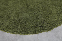 Round green shag rug - Soft & plush - Custom wool size