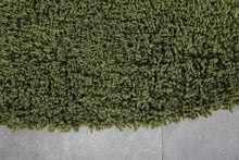 Round green shag rug - Soft & plush - Custom wool size