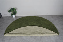 Round green shag rug - Soft & plush - Custom wool size